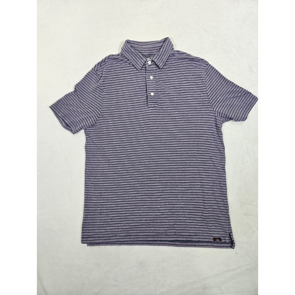 Faherty Polo Shirt Men's‎ Medium Stretch Striped Modal Pima Cotton Casual Purple